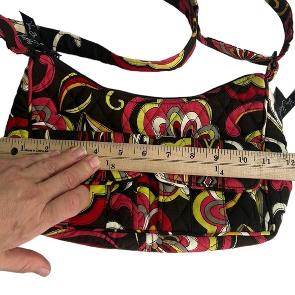 Vera Bradley Libby Puccini Brown Red Crossbody Bag Purse Psychedelic Retired - Picture 9 of 11